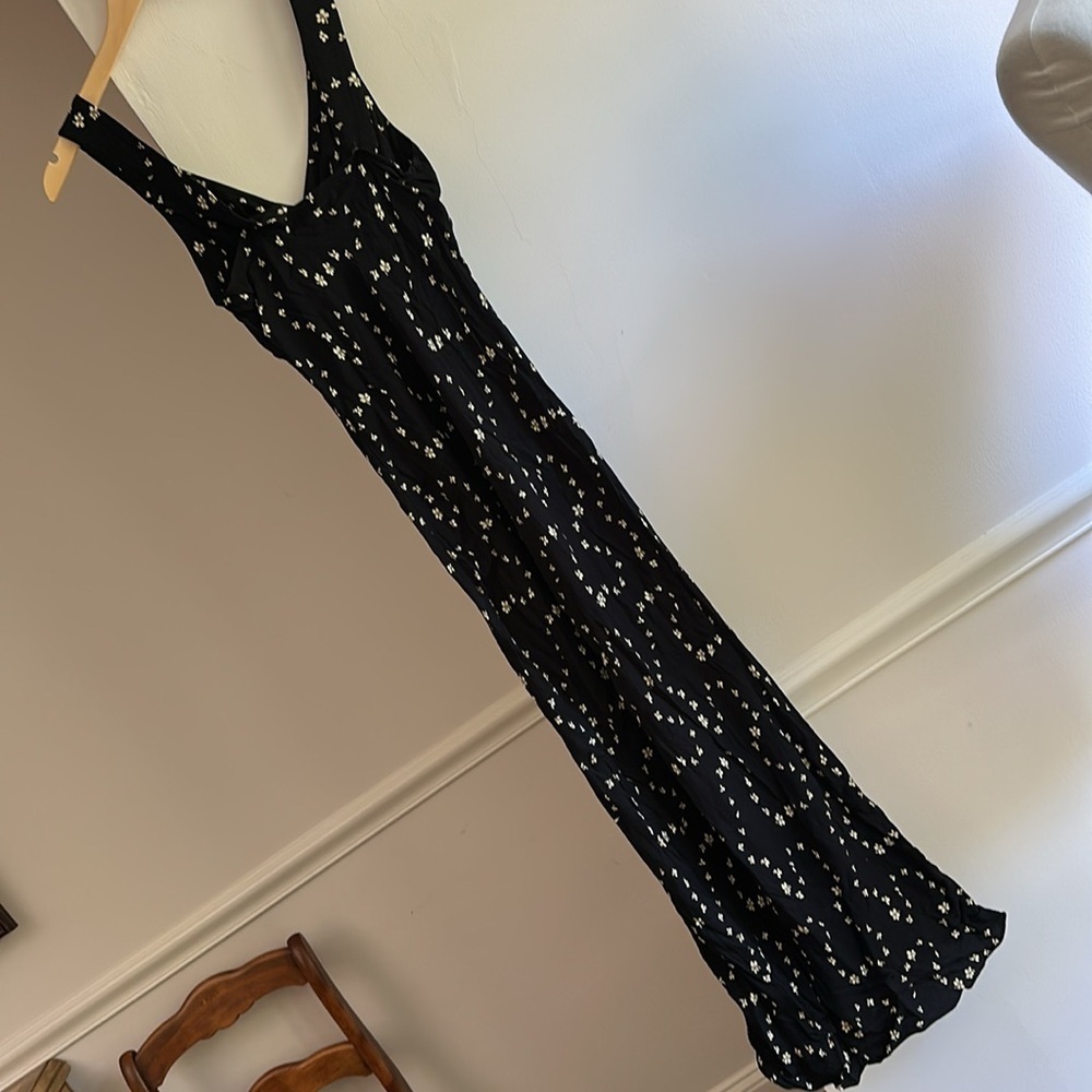 Reformation CalVine floral maxi dress in breezy Black with cream flowers XS EUC - Picture 6 of 7